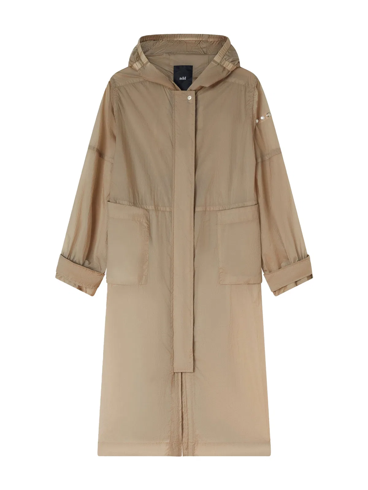 ADD Long Beige Parka With Hood