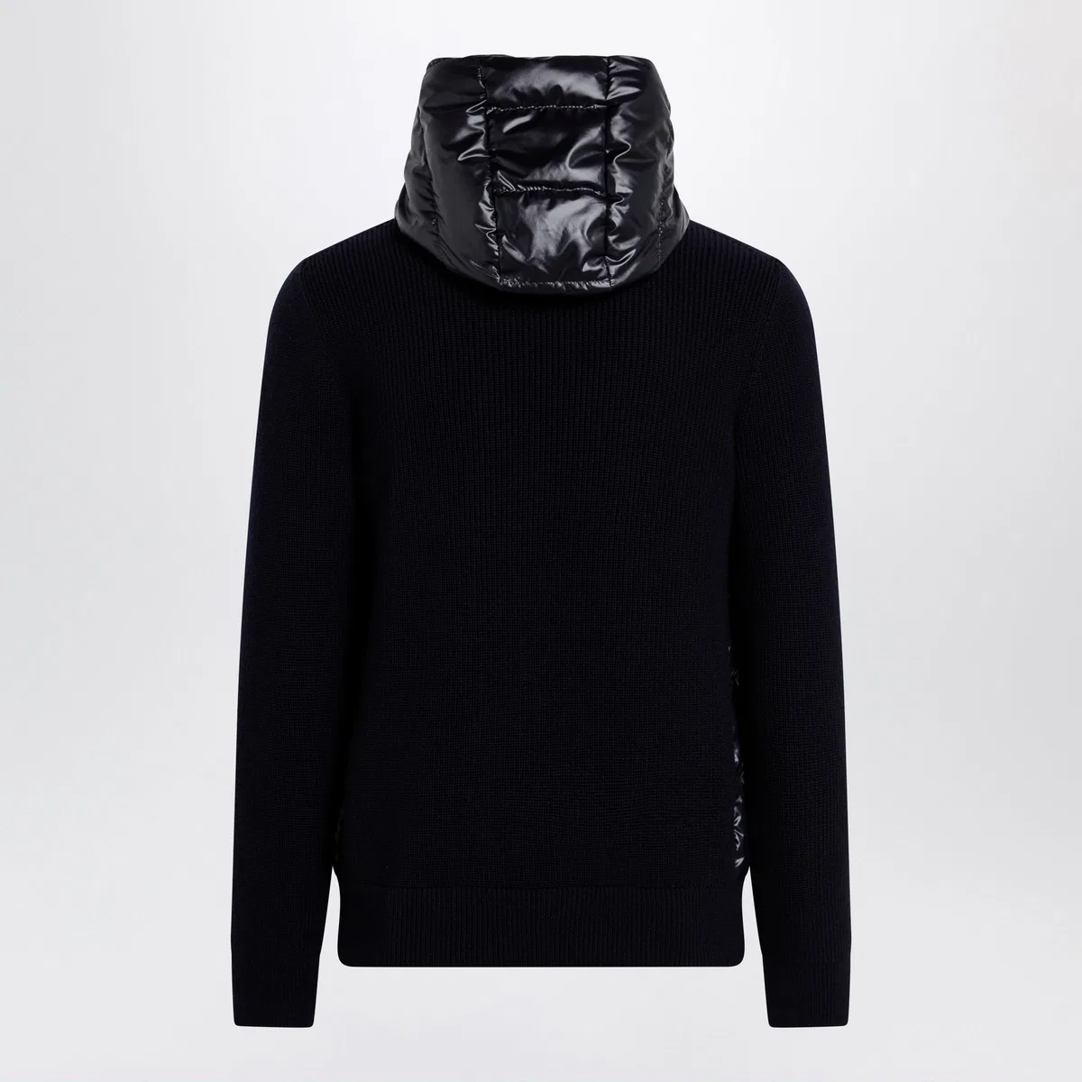 Moncler Blue Padded Wool Zip-Up Hoodie