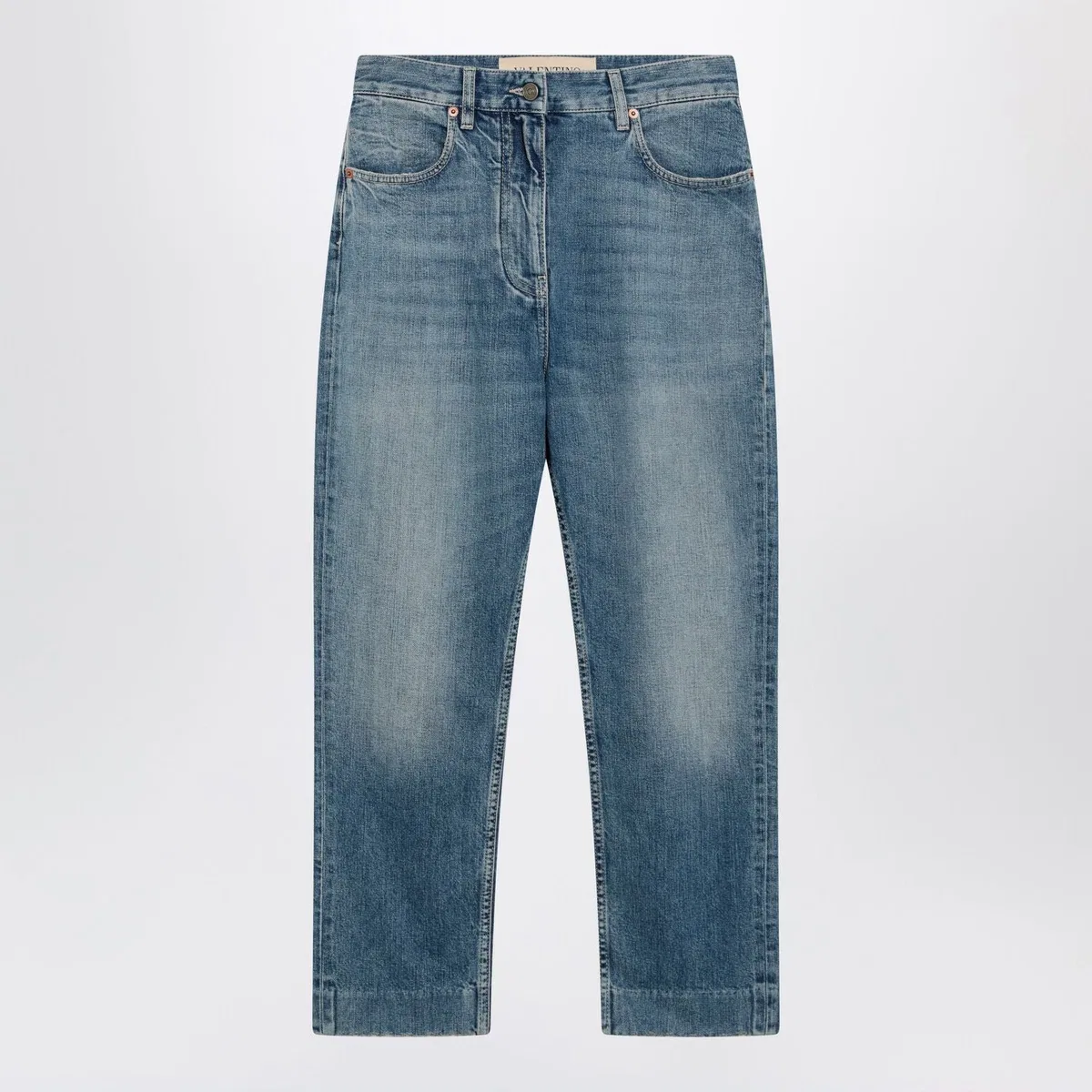 Valentino Garavani Medium Blue Jeans With Vpatch Detail On 