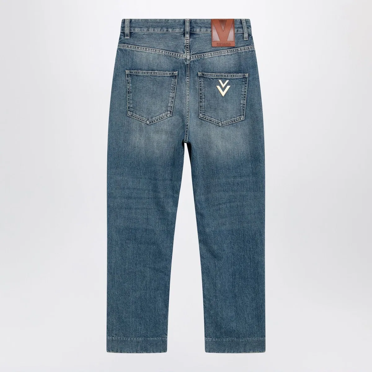 Valentino Garavani Medium Blue Jeans With Vpatch Detail On 