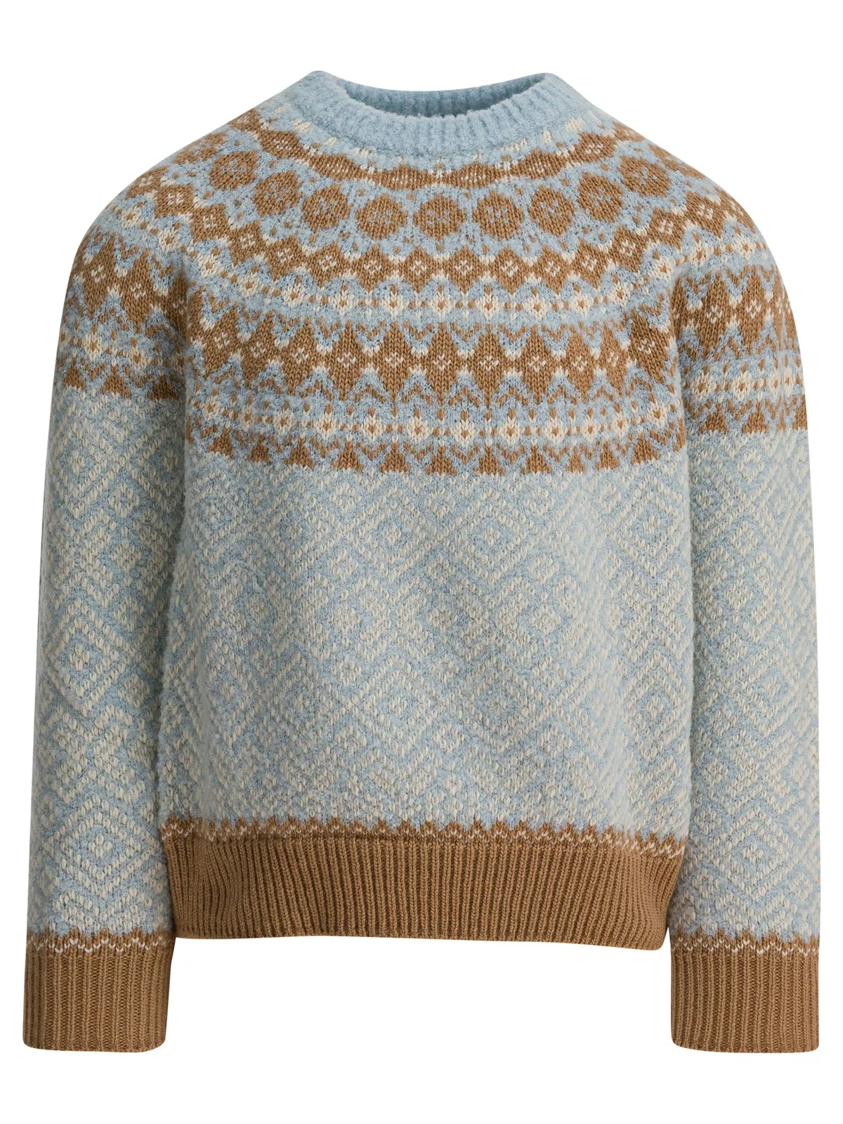 Moncler Kids Light Blue Wool Blend Knitwear