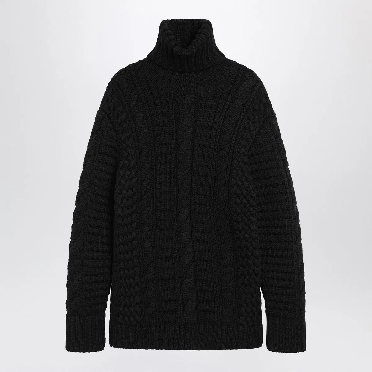 Moncler x Edward Enninful Black Wool Turtleneck Sweater