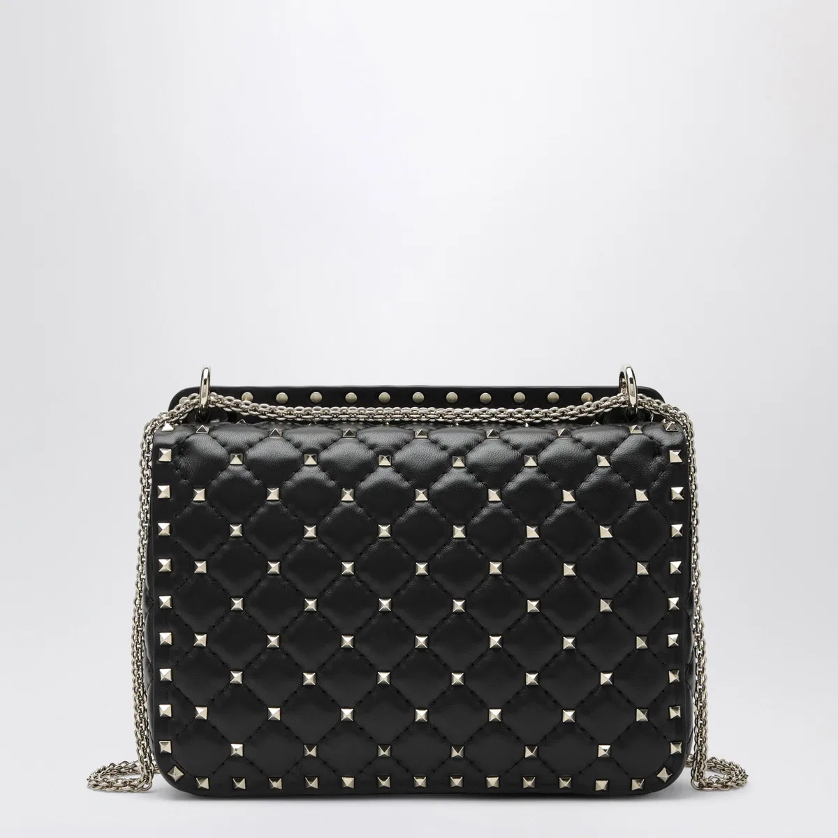 Valentino Garavani Medium Rockstud Spike Bag In Black Nappa
