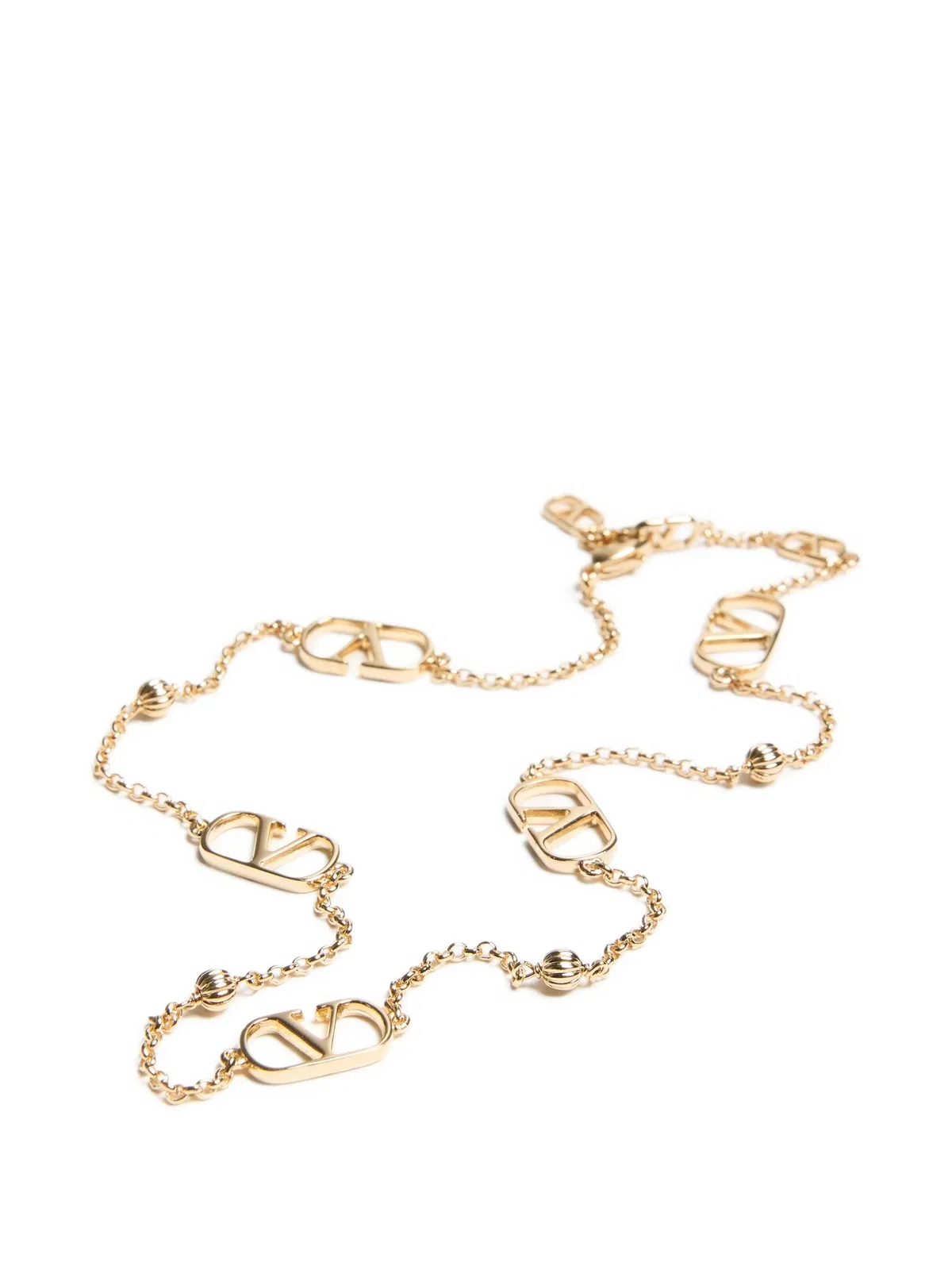 Valentino Garavani Vlogo Signature Necklace In Goldtone Met