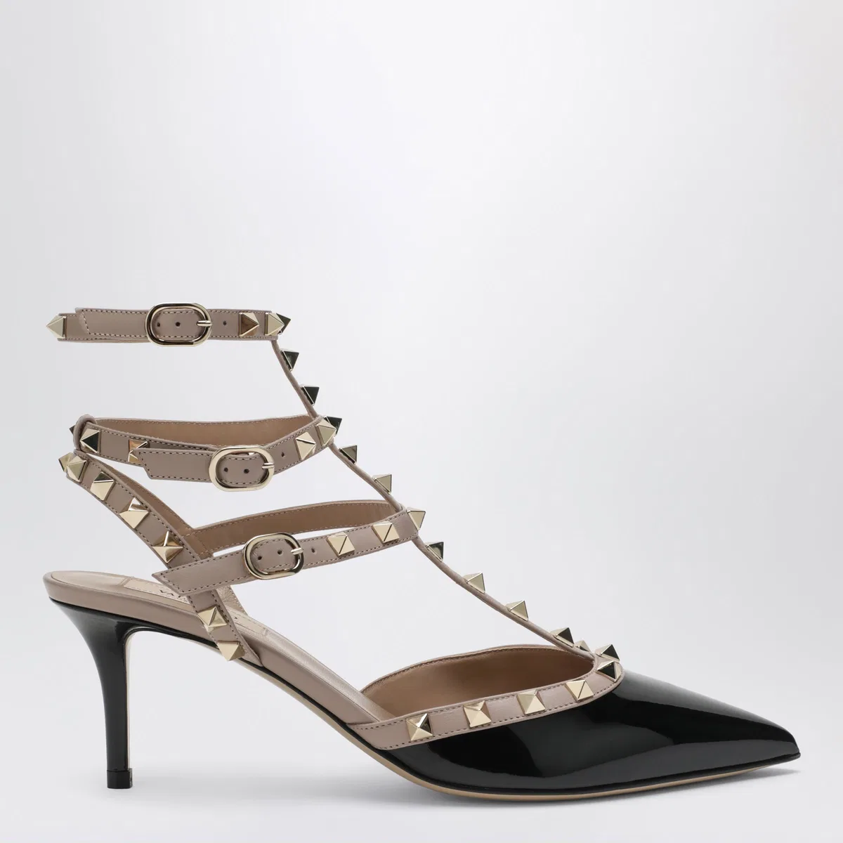 Valentino Garavani Rockstud Strap Pumps In Patent Leather, 