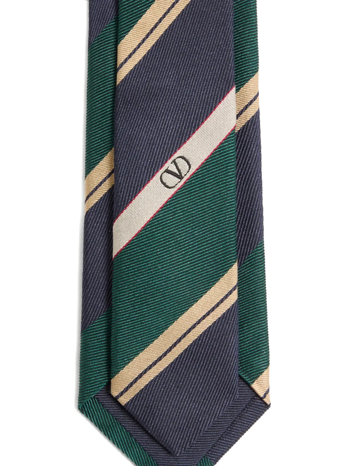 Valentino Garavani Valentie Jacquard Regimental Silk Tie