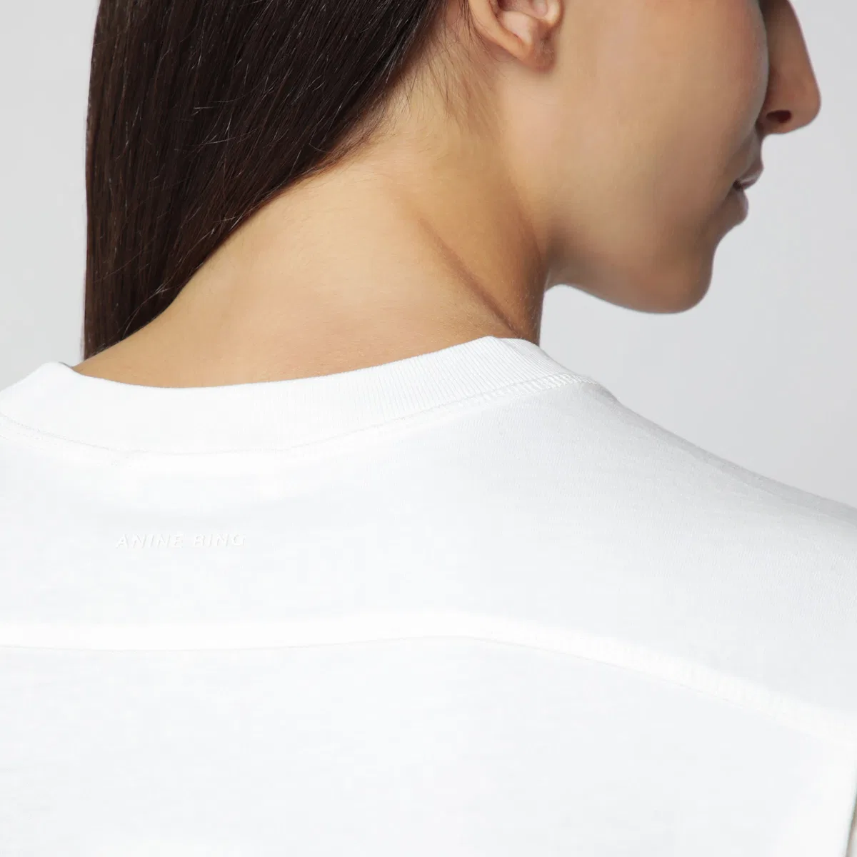 Anine bing Cream Logo-Print T-Shirt