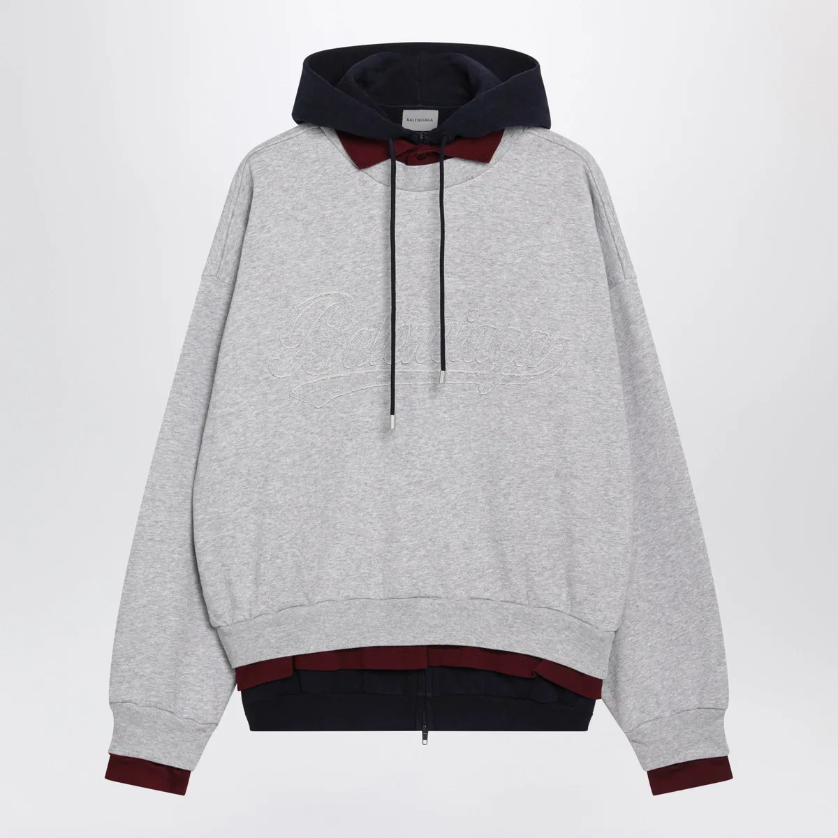 Balenciaga Layered Gray Hoodie