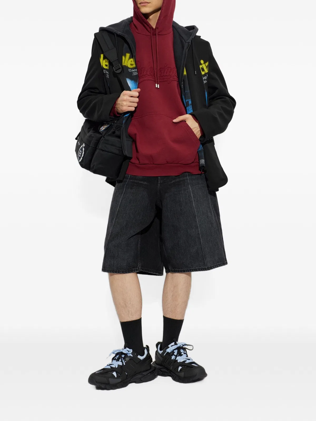 Balenciaga Panelled Distressed-Finish Shorts