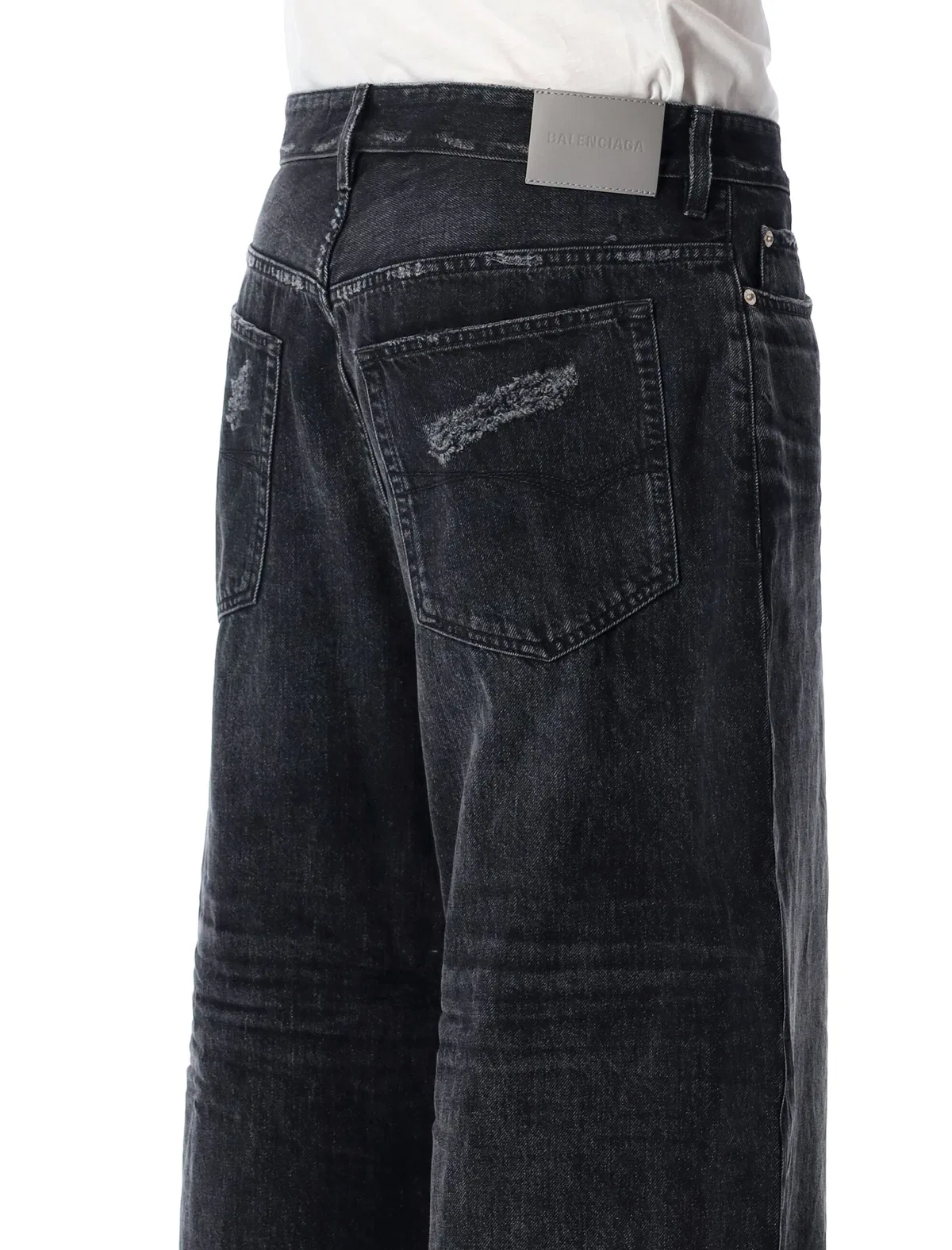 Balenciaga Faded-Effect Distressed-Finish Jeans
