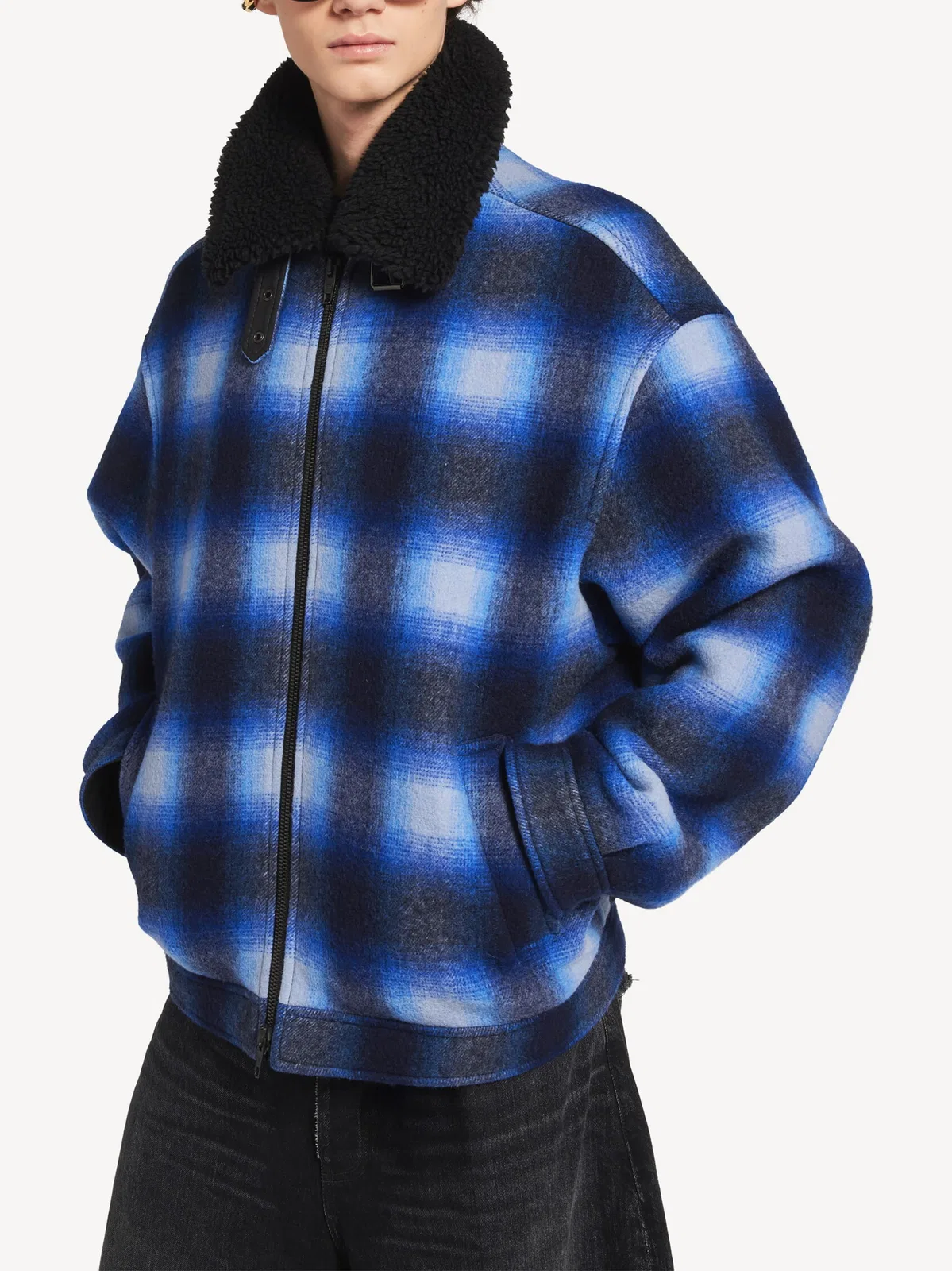 Balenciaga Check-Pattern Shirt Jacket