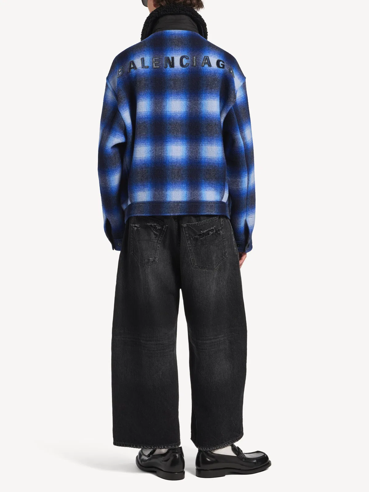 Balenciaga Check-Pattern Shirt Jacket