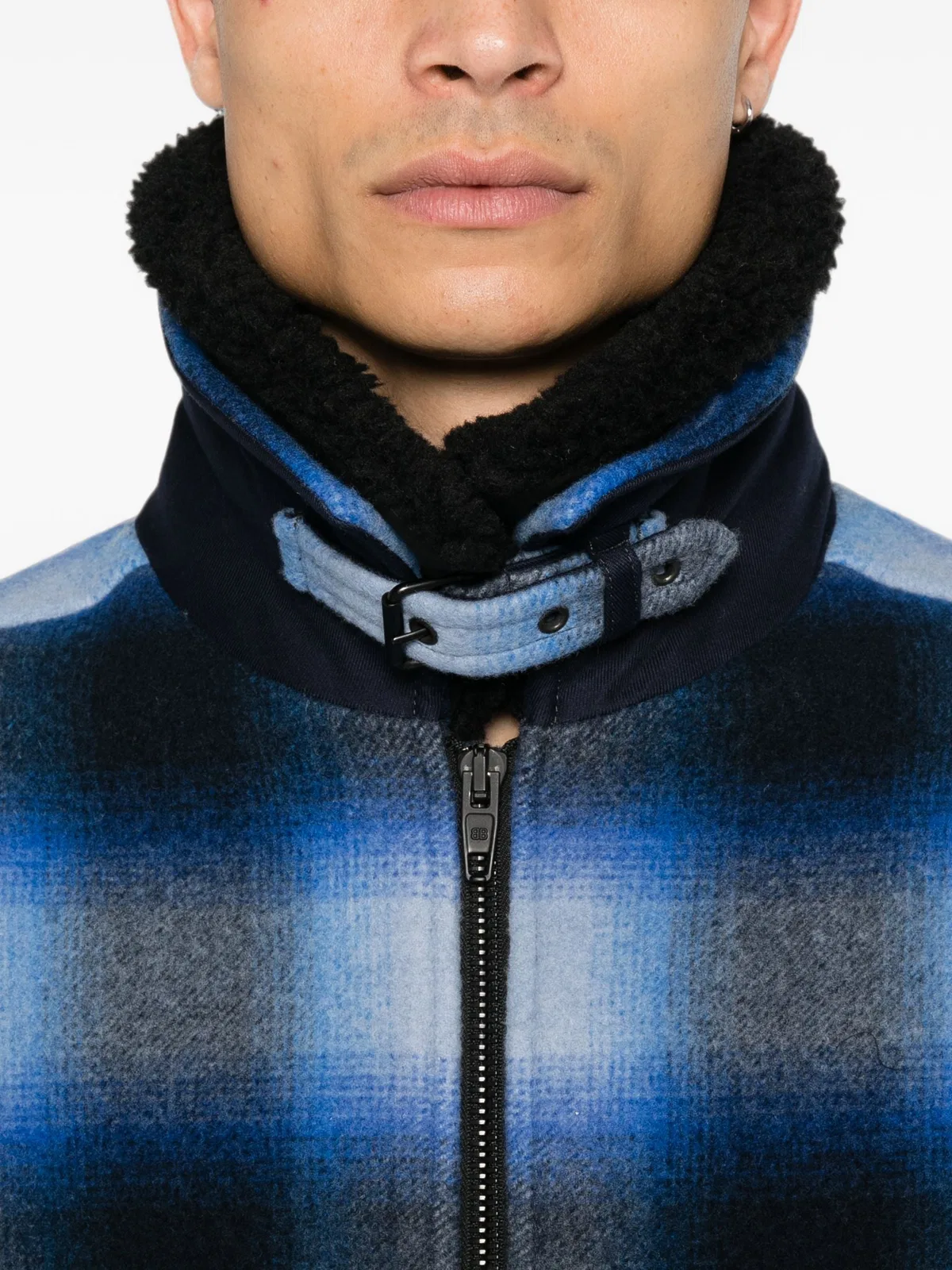 Balenciaga Check-Pattern Shirt Jacket