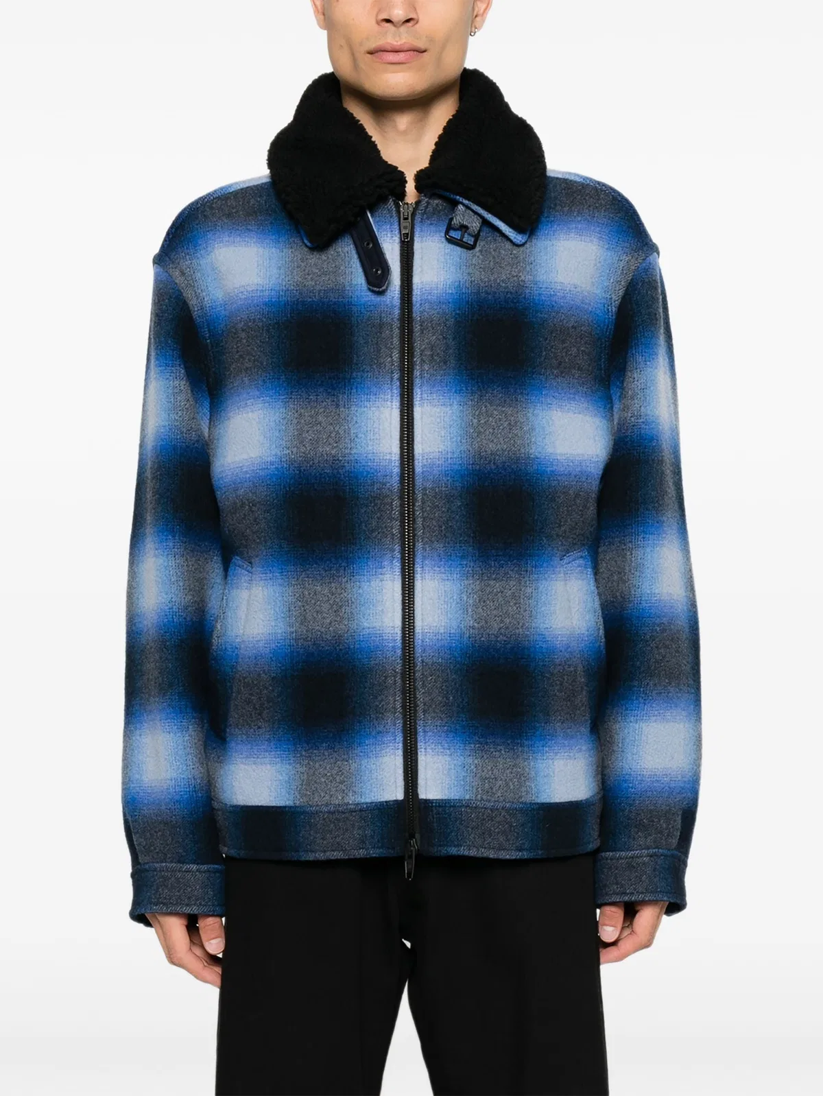 Balenciaga Check-Pattern Shirt Jacket