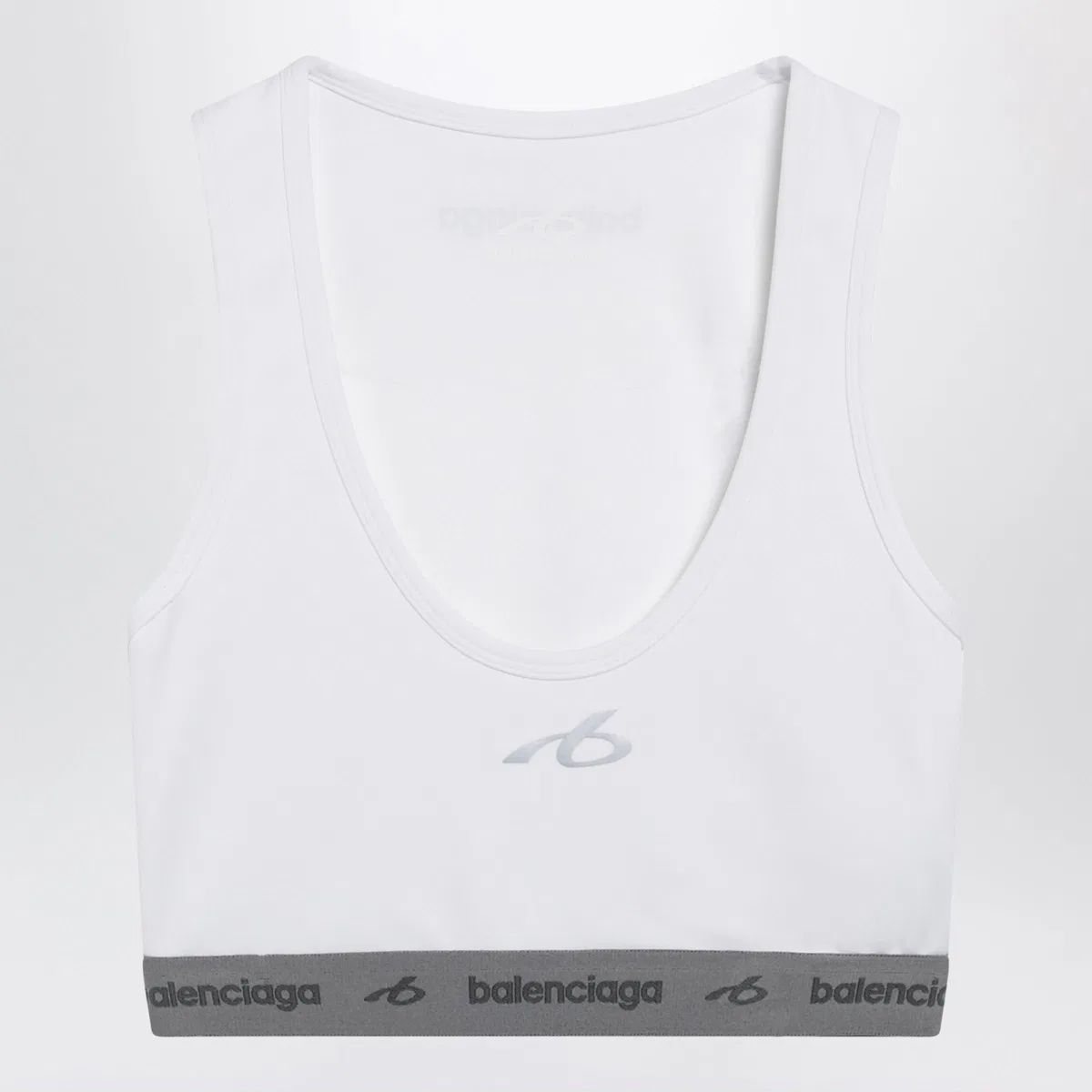 Balenciaga White Techwear Bra Top In Technical Fabr