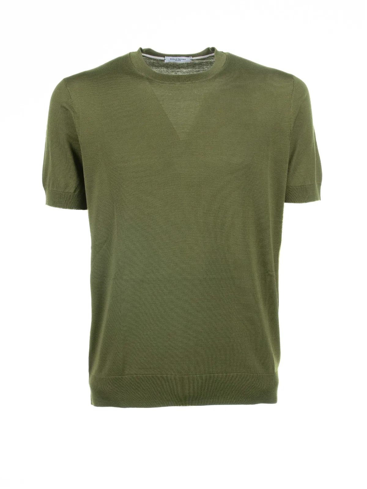 Paolo Pecora Green Cotton And Silk T-Shirt