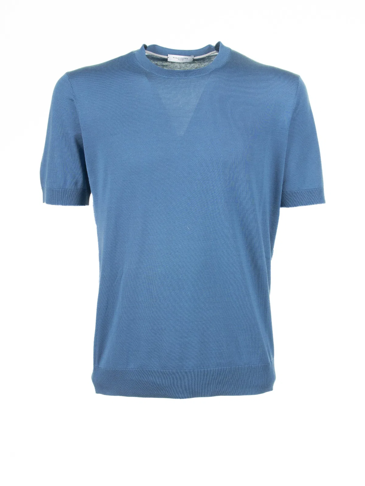 Paolo Pecora Light Blue Cotton And Silk T-Shirt