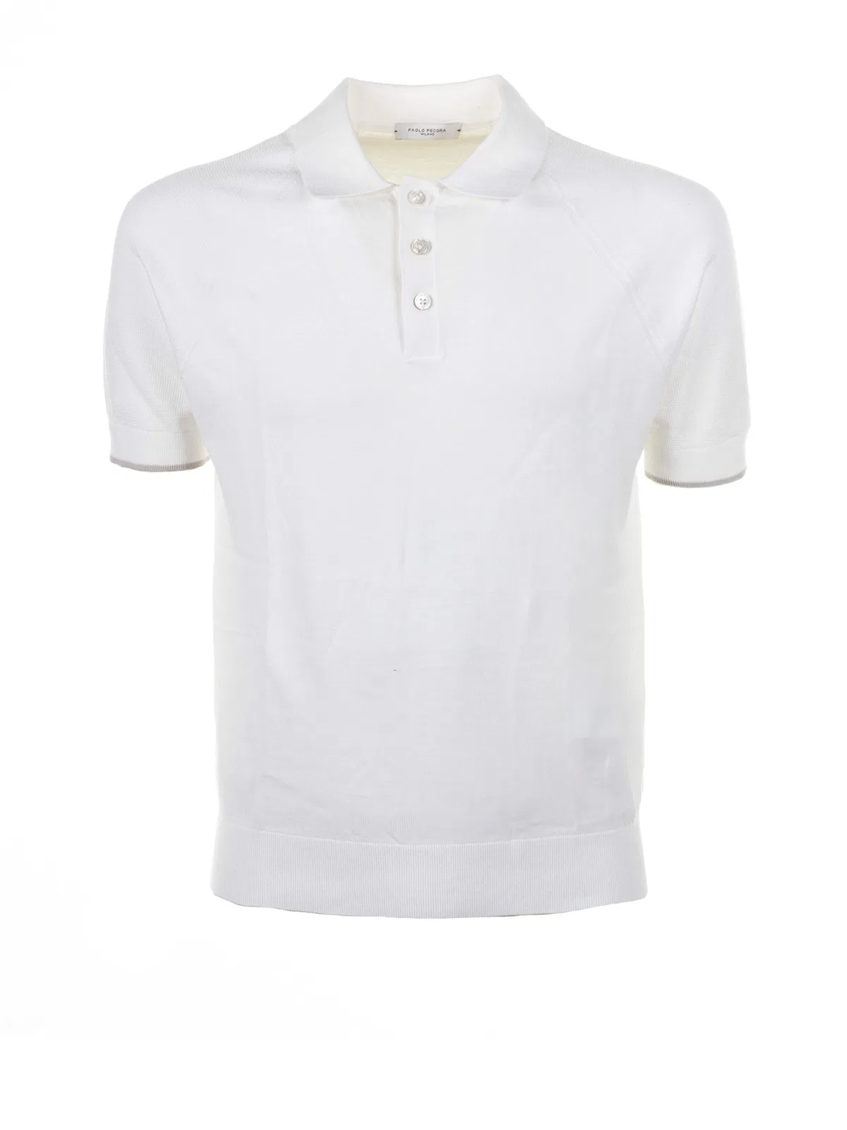 Paolo Pecora White Short-Sleeved Polo Shirt In Cotton