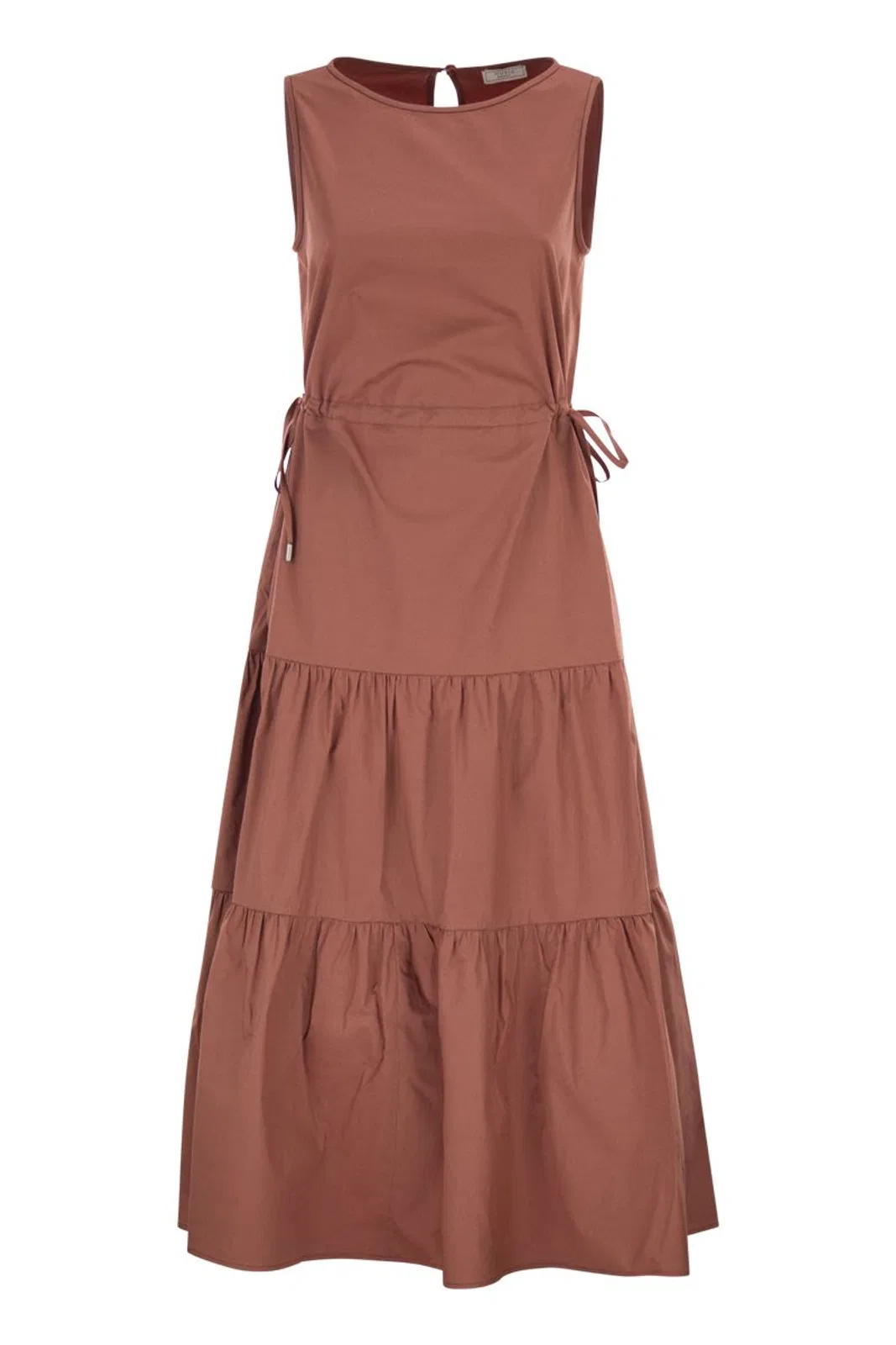 Peserico Sleeveless Midi Dress In Stretch Cotton