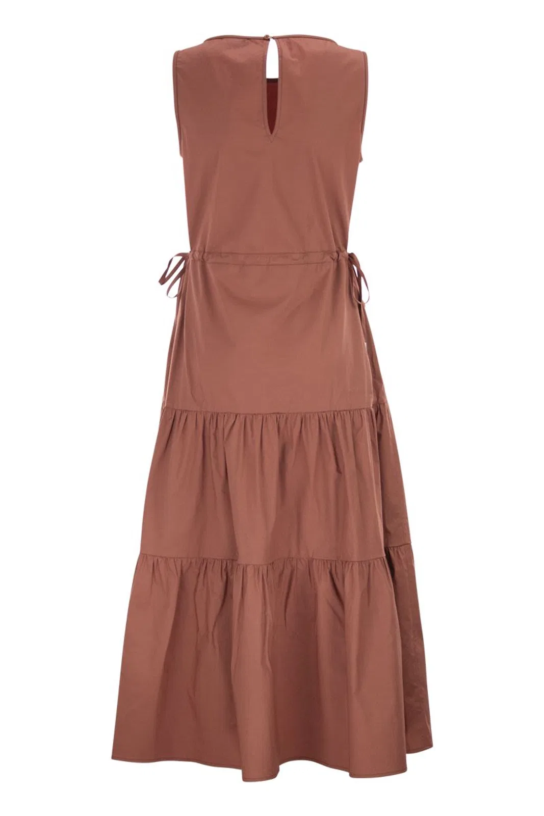 Peserico Sleeveless Midi Dress In Stretch Cotton