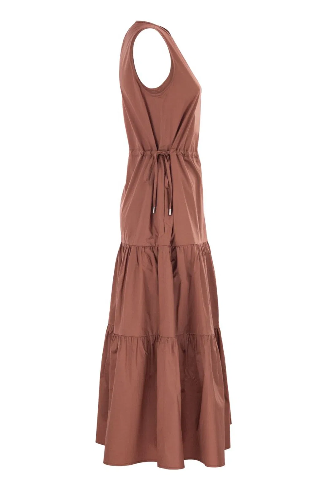 Peserico Sleeveless Midi Dress In Stretch Cotton