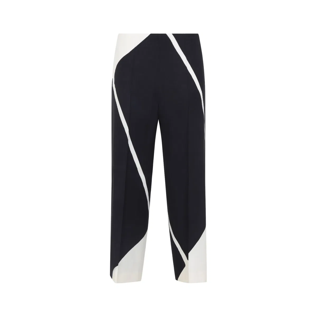 Alberta Ferreti Black Twill Printed Viscose Pants