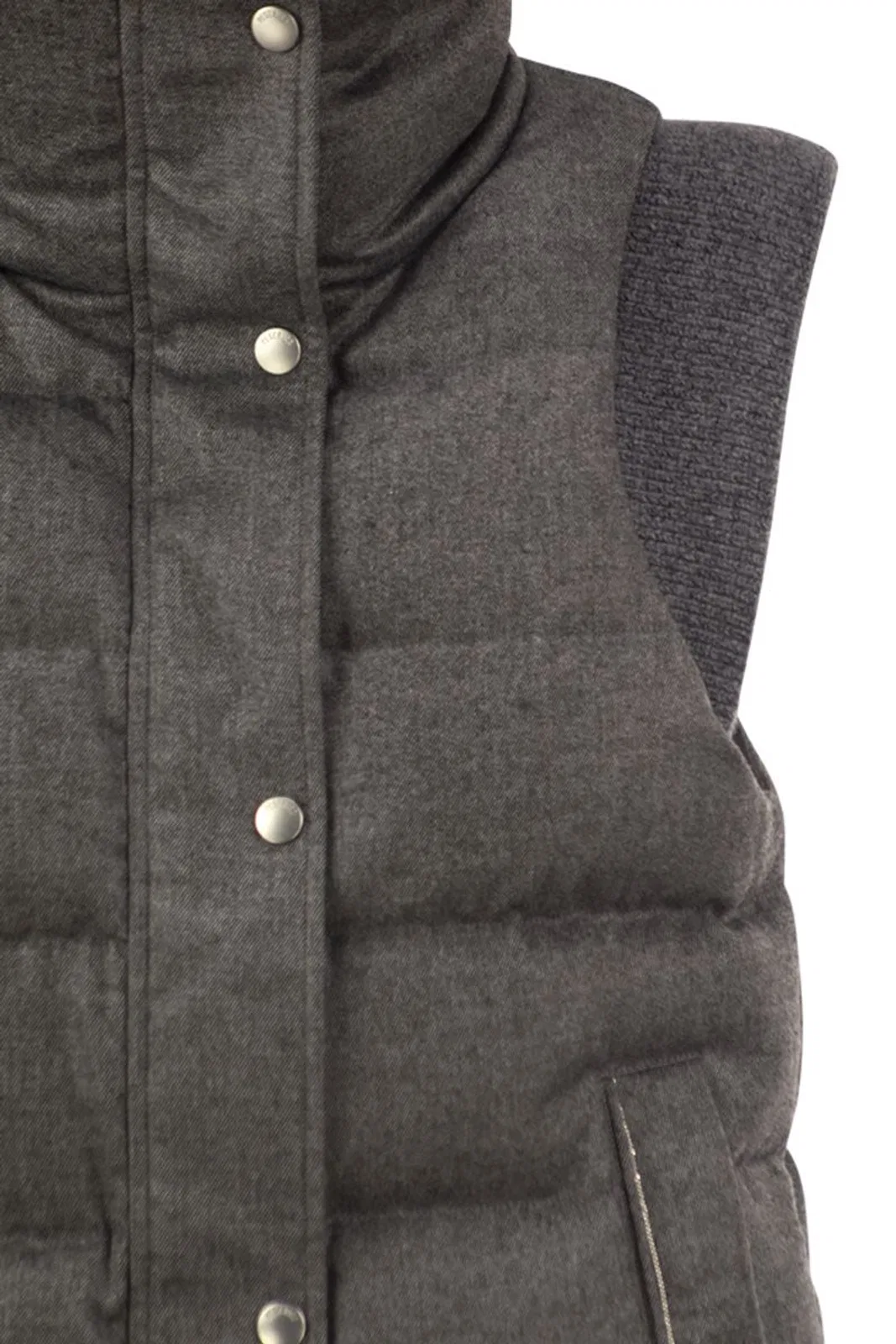 Peserico Padded Gilet With High Neck And Lurex Kn