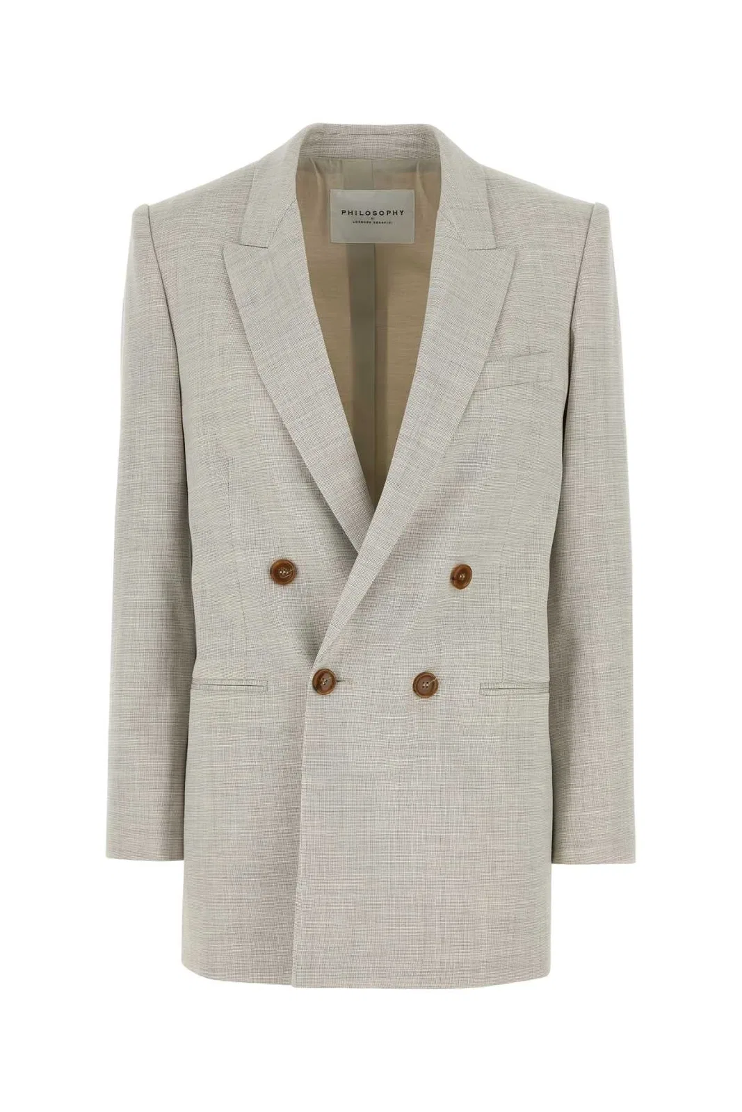 Philosophy Di Lorenzo Serafini Melange Light Grey Stretch Wool Blend Bl