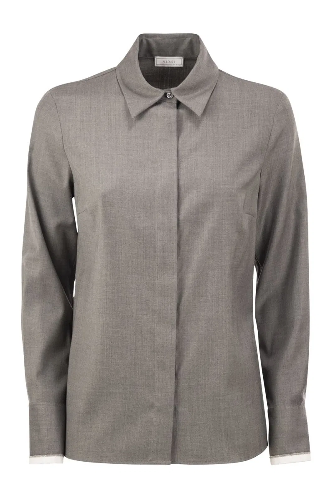 Peserico Stretch Virgin Wool And Viscose Shirt Wi