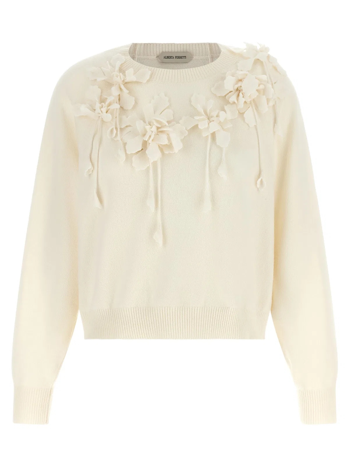 Alberta Ferretti Embroidered Flower Sweater