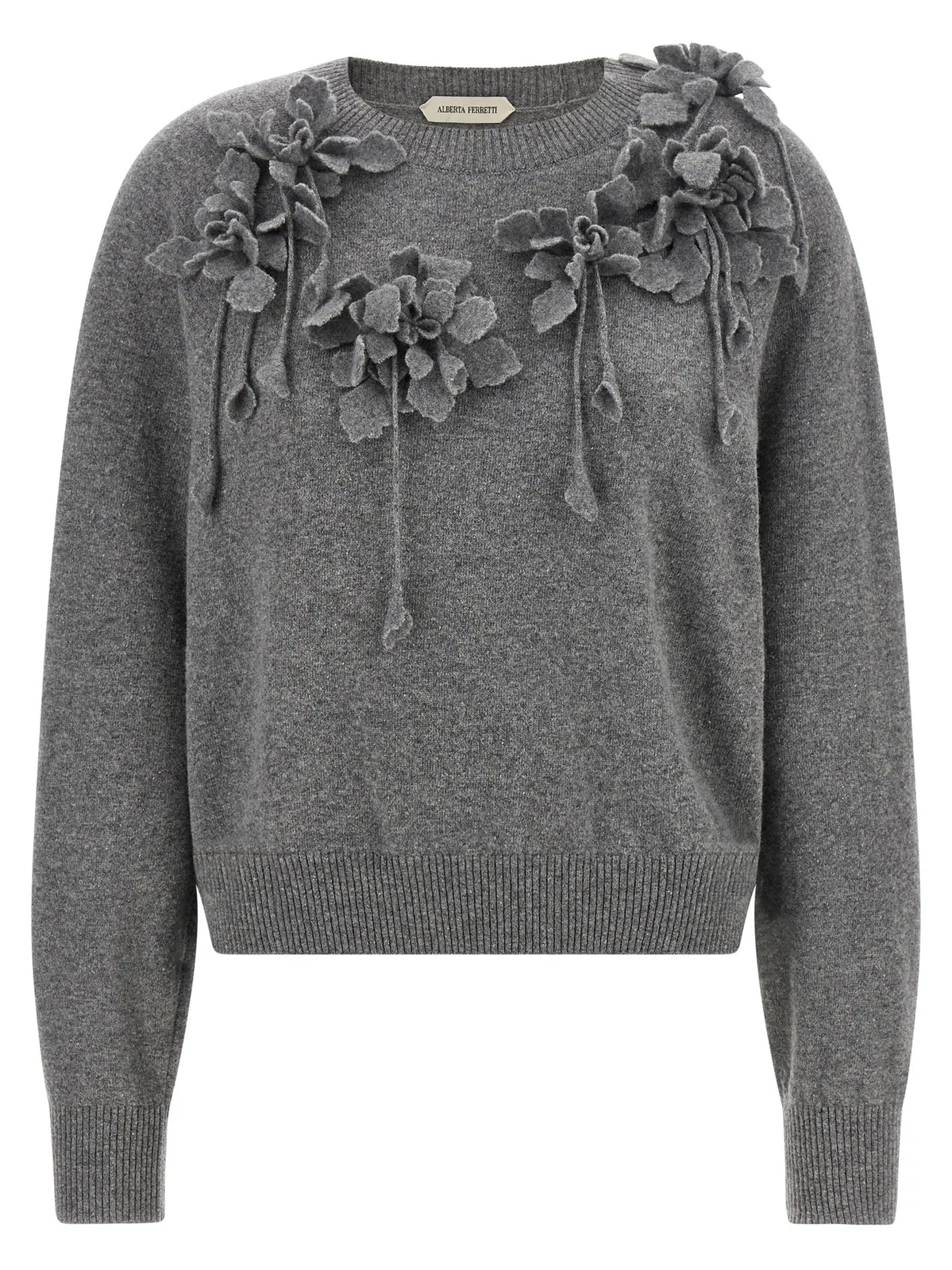 Alberta Ferretti Embroidered Flower Sweater
