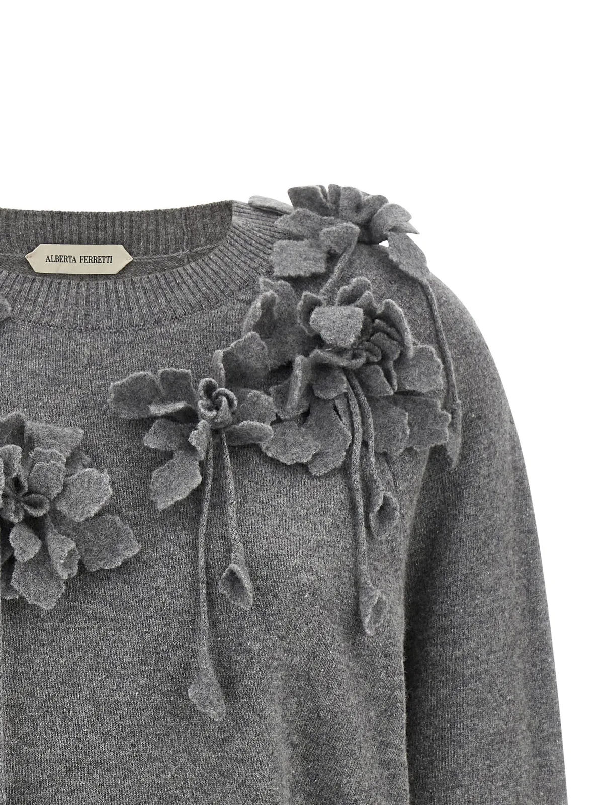 Alberta Ferretti Embroidered Flower Sweater