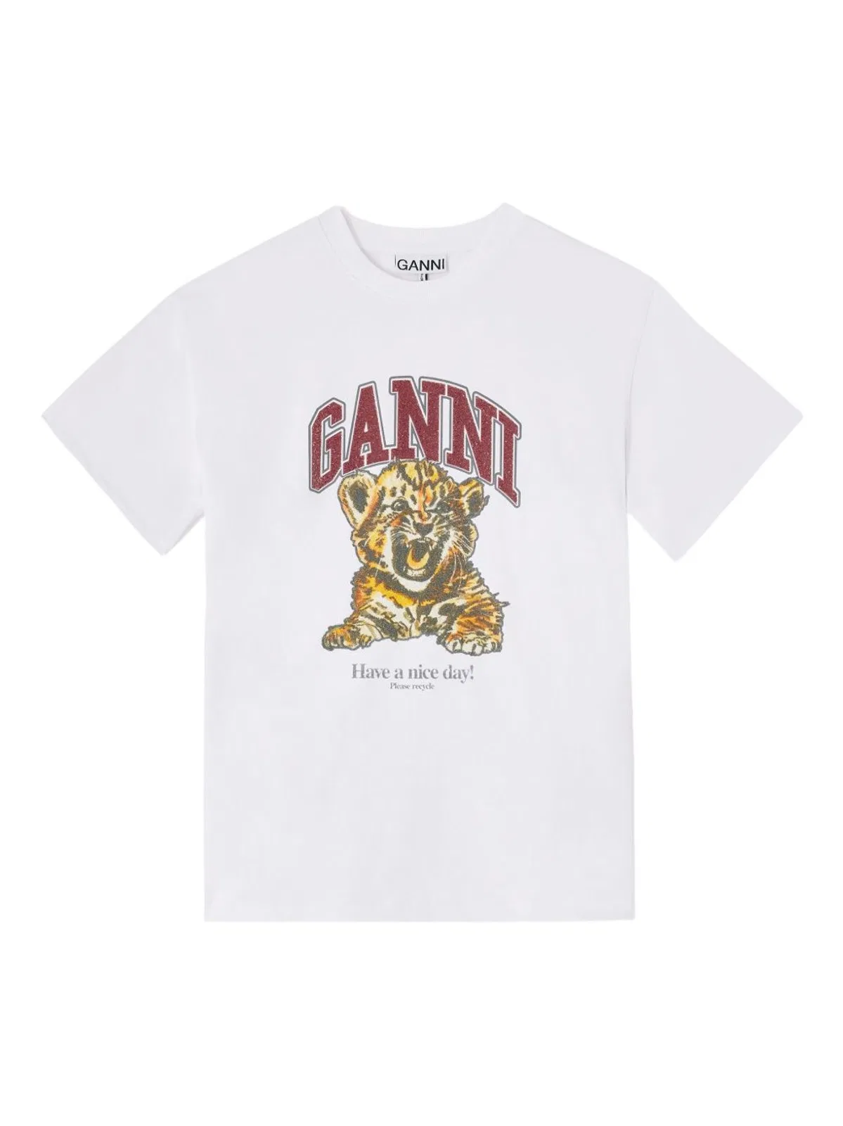 Ganni Beaded Tiger T-Shirt