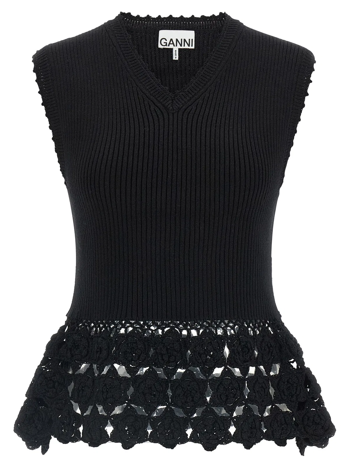 Ganni 'Cotton Crochet' Vest