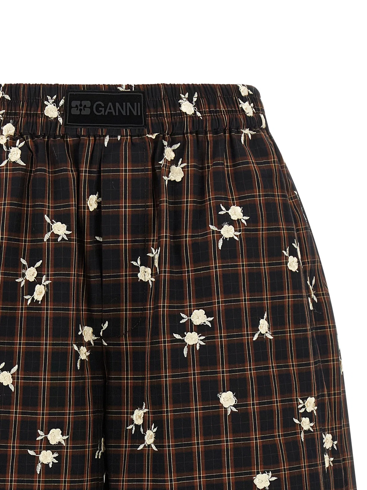 Ganni 'Check Flower' Bermuda Shorts