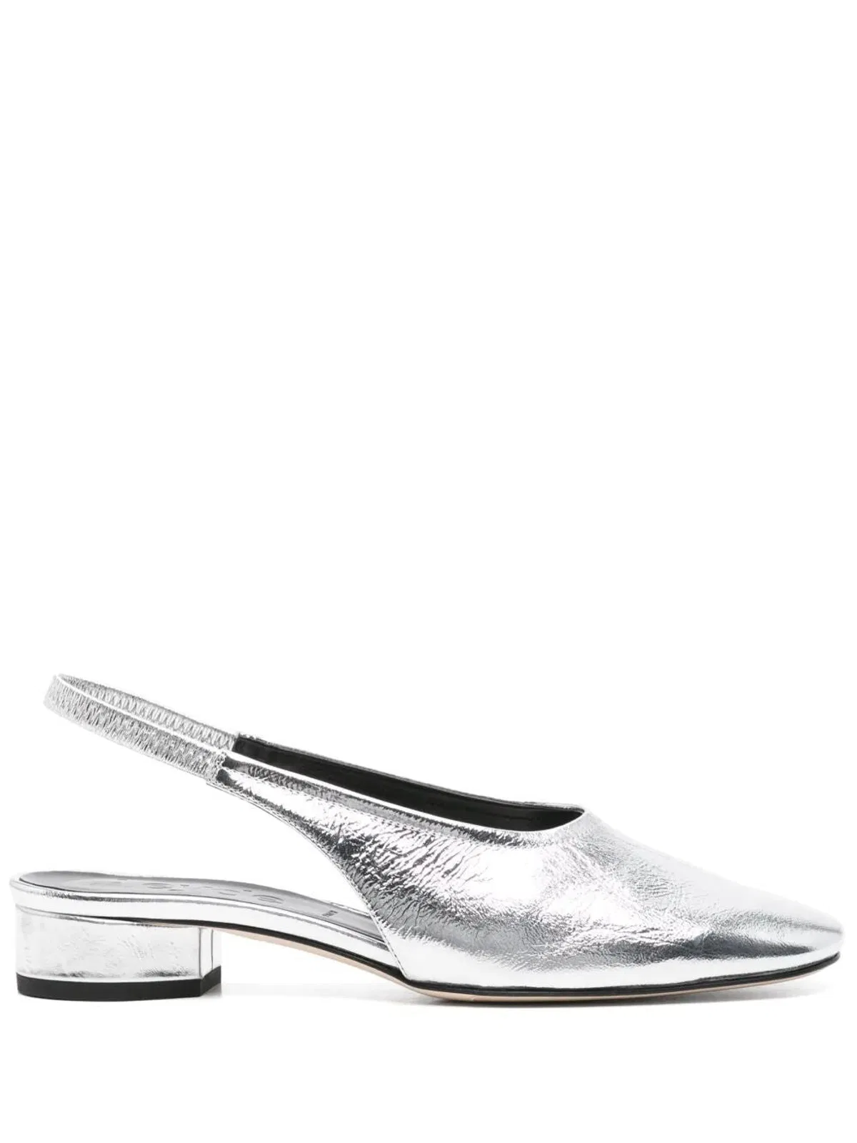 Aeyde Dua Crackle Laminated Calf Leather Silve