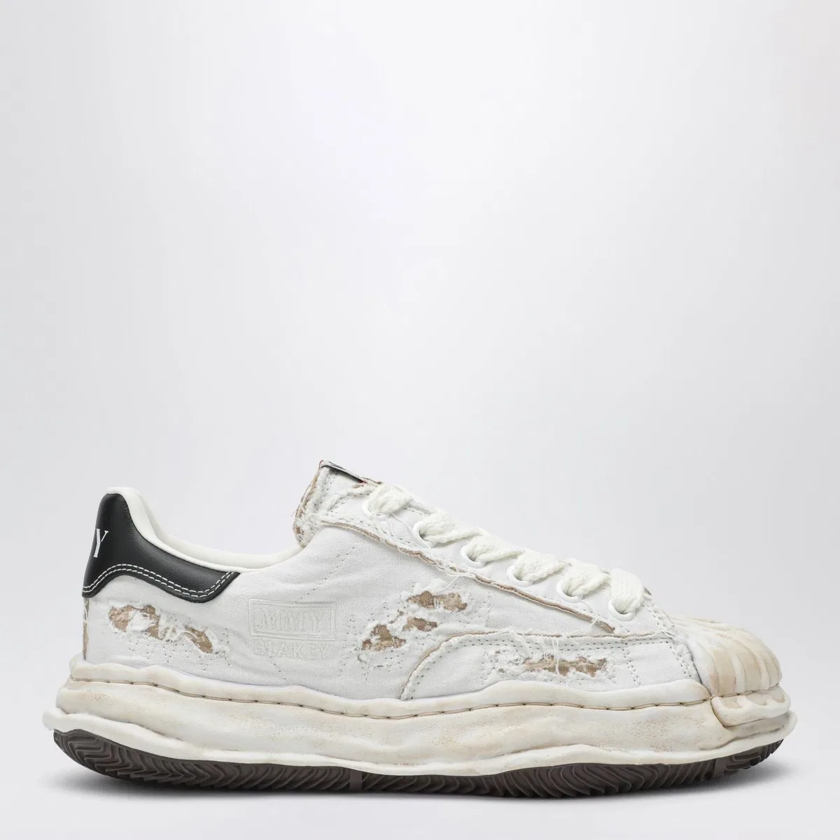 Mihara Yasuhiro Blakey Sneakers In White Canvas With Wor