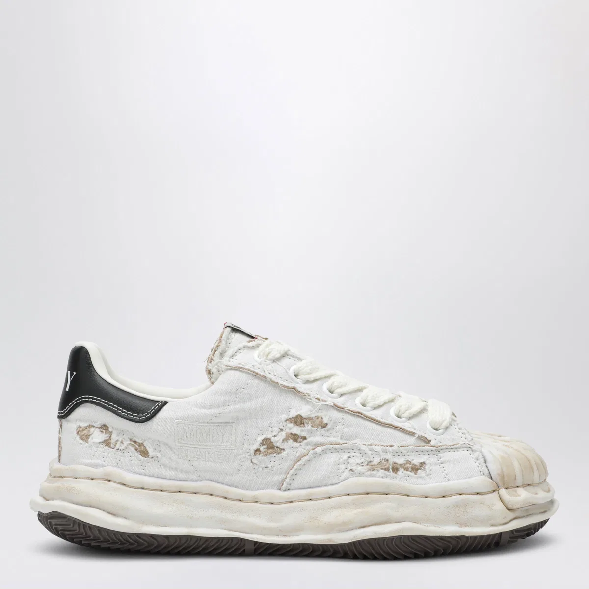 Maison mihara yasuhiro Blakey Sneakers In White Canvas With Wor