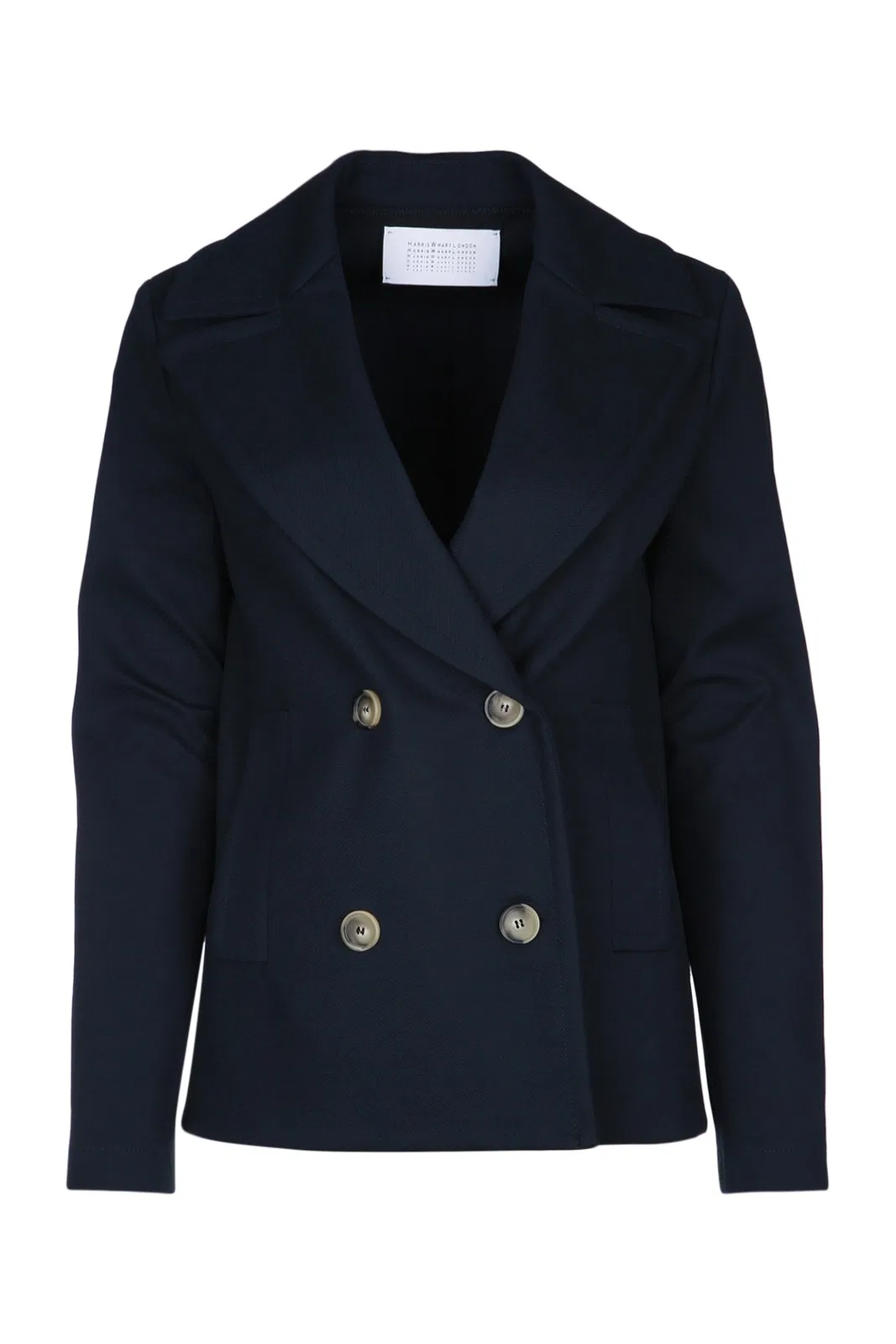 Harris Wharf London Women Peacoat Diagonal Crafted With Loro
