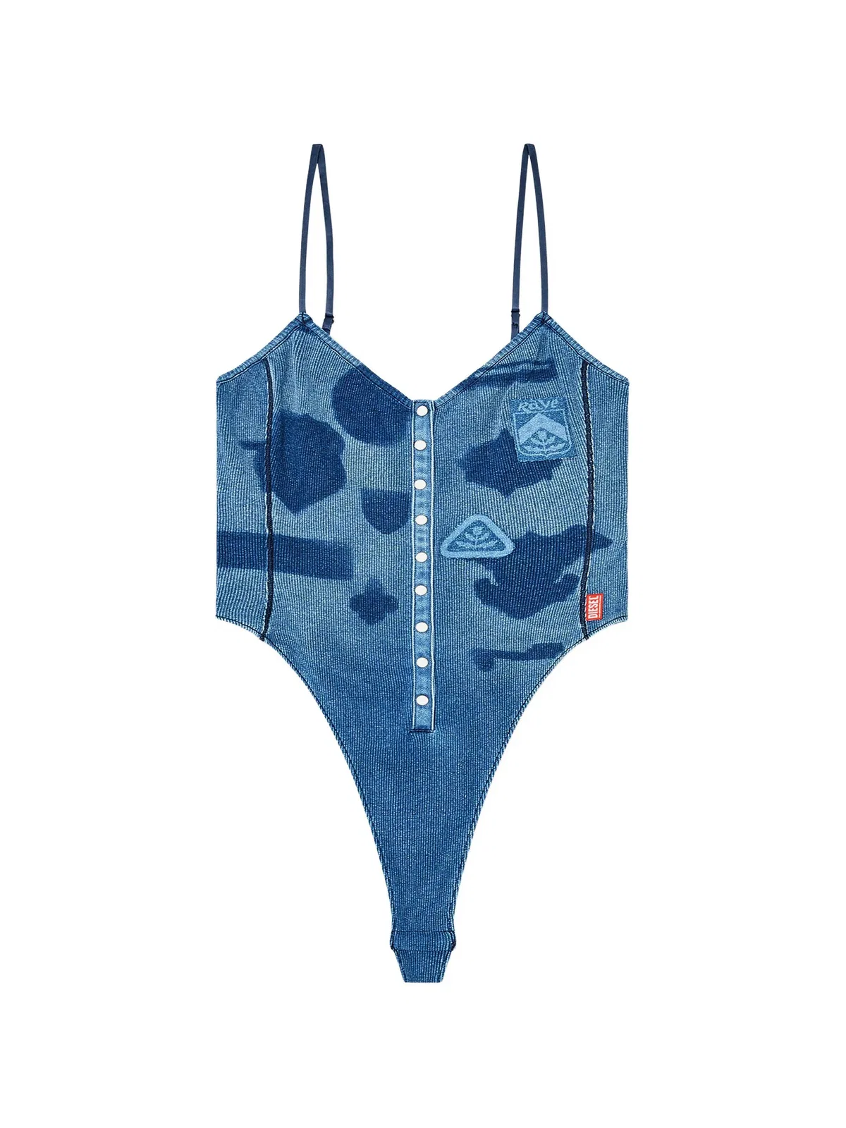 Diesel Bodysuit In Ribbed Jersey With Shadow-Pa
