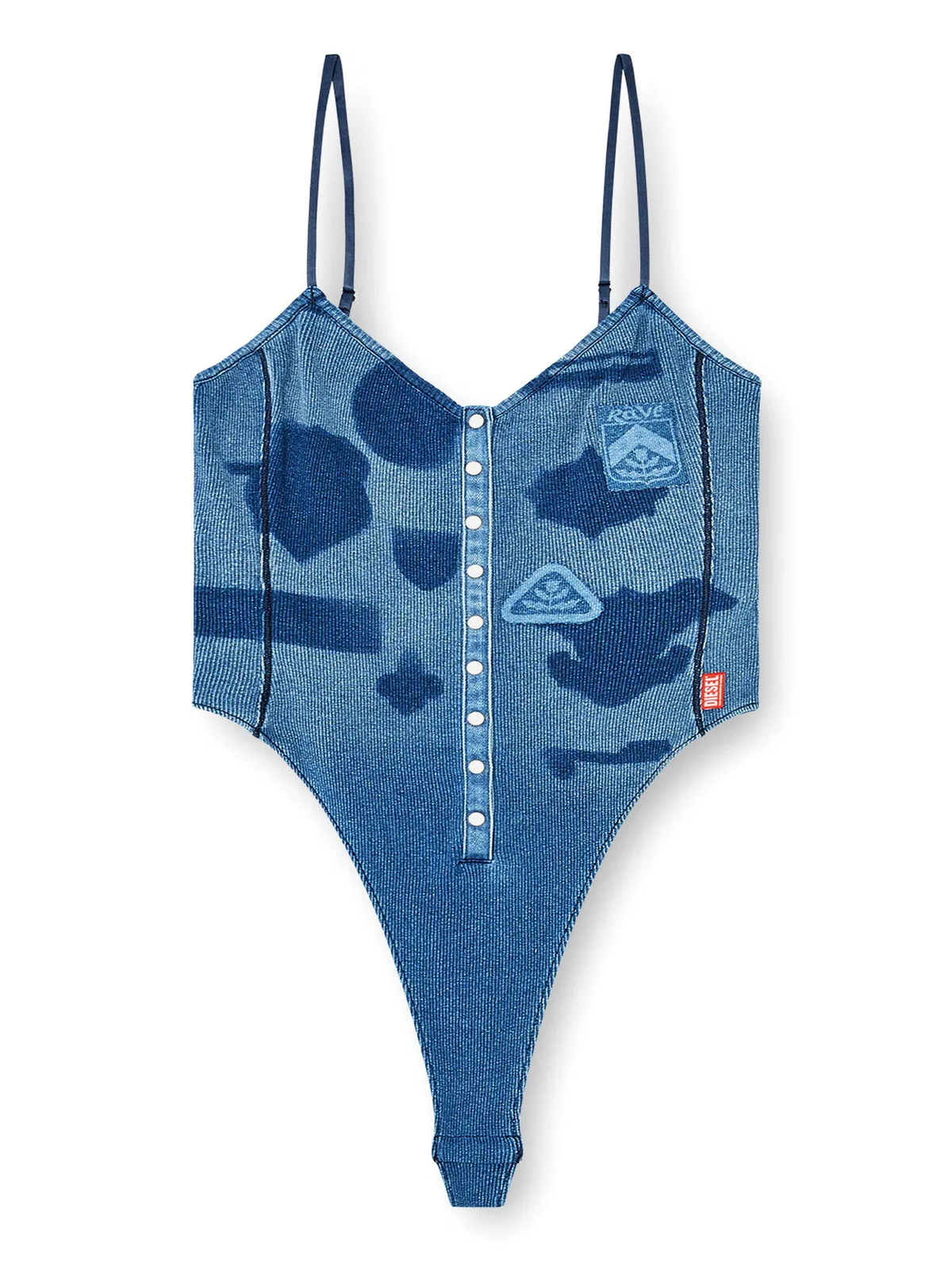Diesel Bodysuit In Ribbed Jersey With Shadow-Pa
