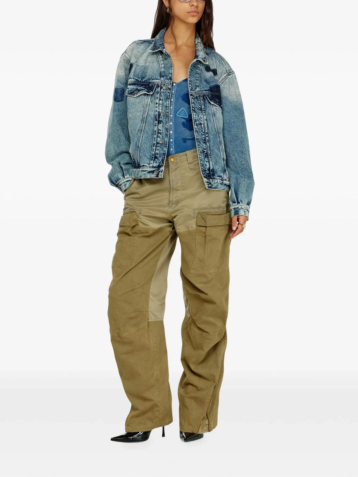 Diesel Bodysuit In Ribbed Jersey With Shadow-Pa