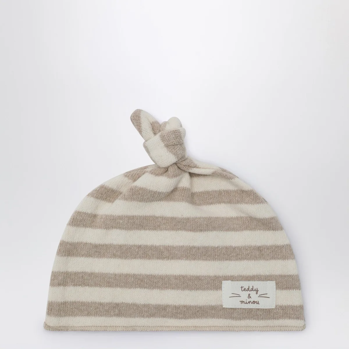 Teddy minou Teddy & Minou Beige Striped Cotton Beani