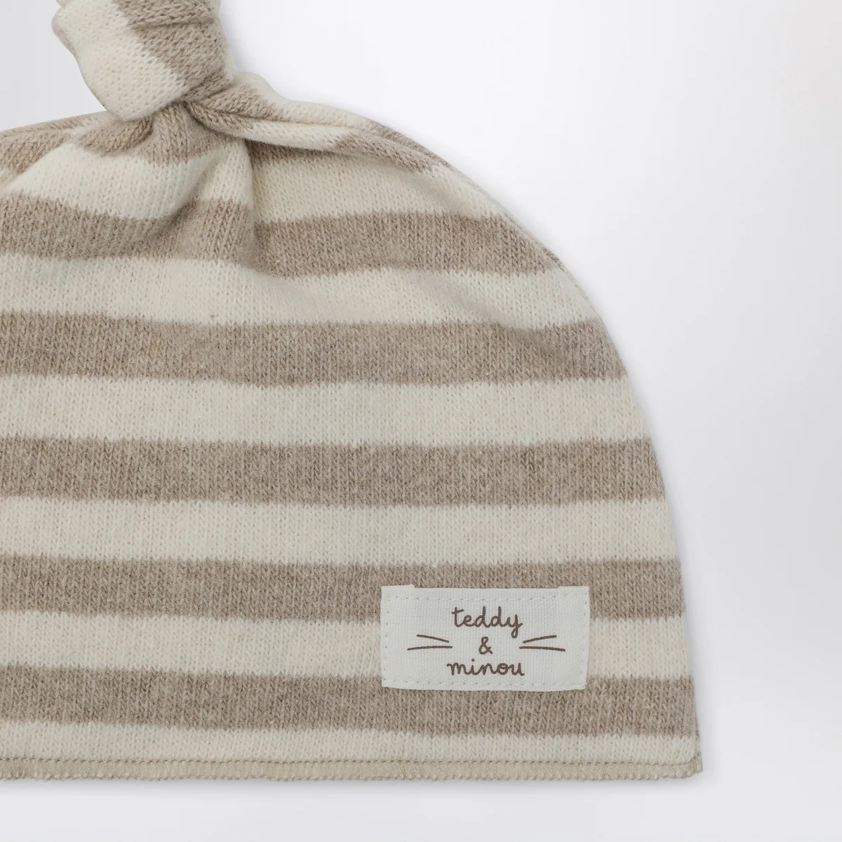 Teddy minou Teddy & Minou Beige Striped Cotton Beani