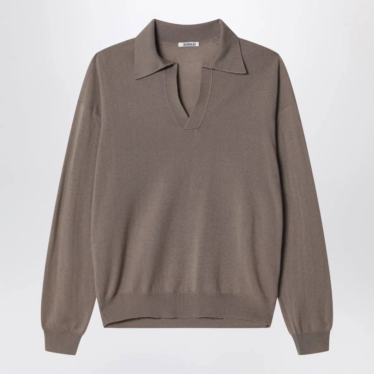 Auralee Khaki Brown Cashmere And Silk Skipper Po