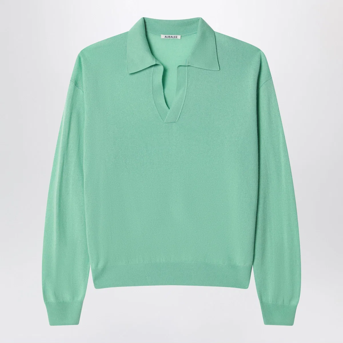 Auralee Mint Green Cashmere And Silk Skipper Pol