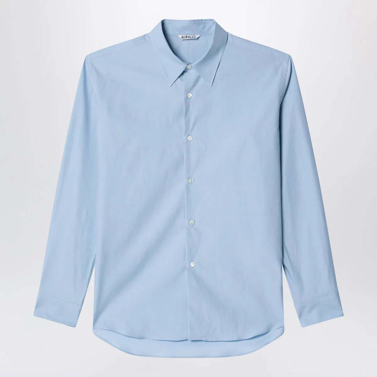 Auralee Light Blue Slimfit Cotton Twill Shirt
