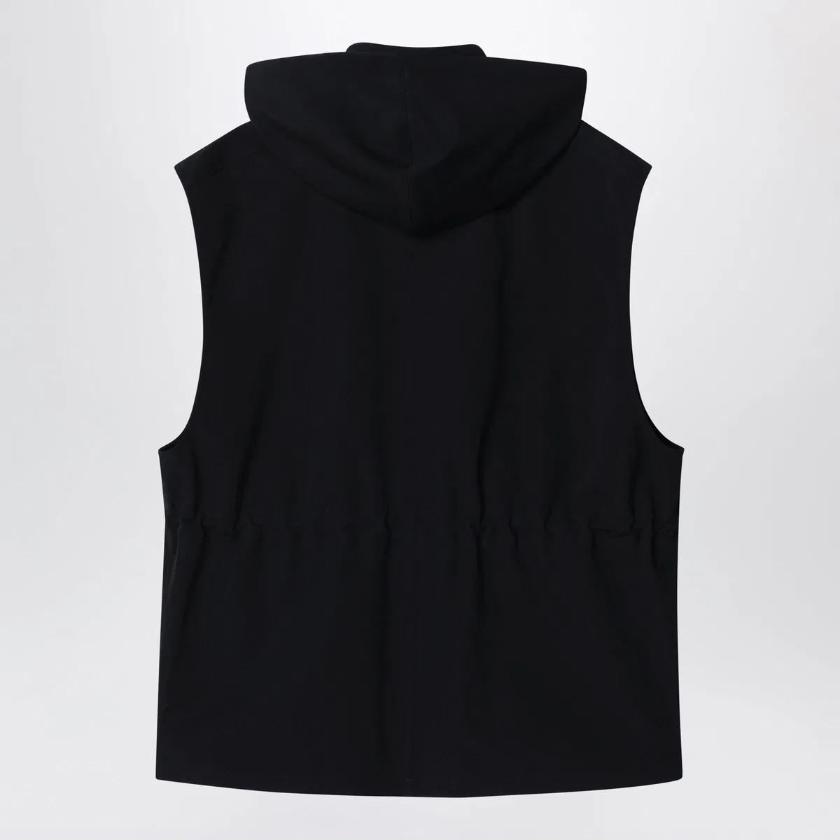Auralee Black Wool Canvas Gilet With Drawstring