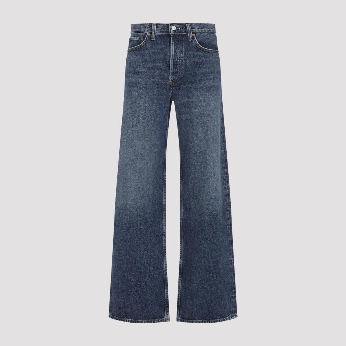 Agolde Blue Short Wave Cotton Arc Jeans