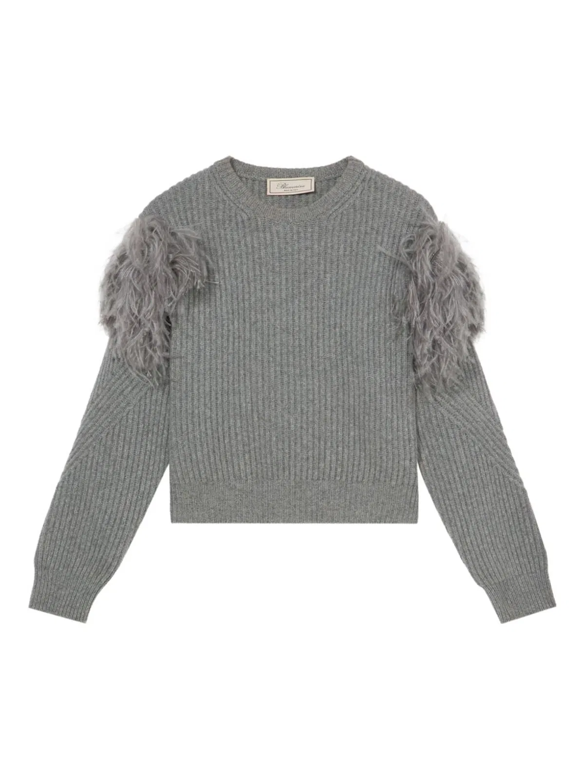 Blumarine Grey Wool Sweater